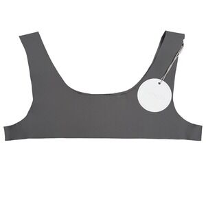 Simple Retro  Bralette Grey Seamless Laser Cut Minimalist Athleisure Size M